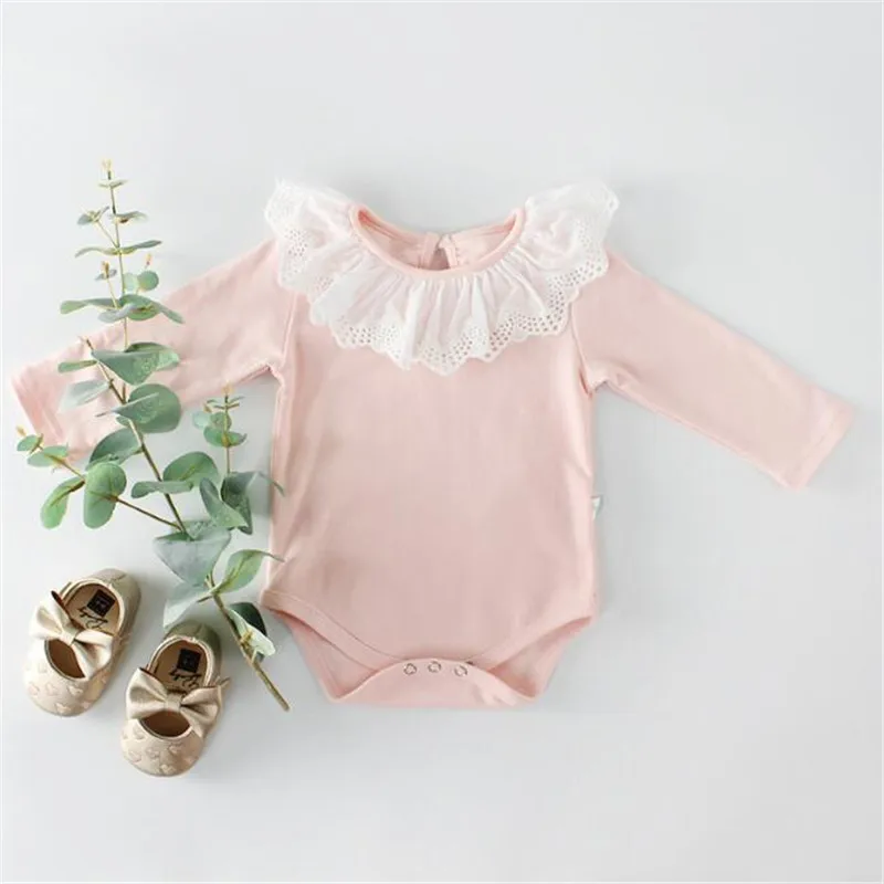 pink Weoneit/Одежда для новорожденных Одежда для маленьких девочек Одежда для новорожденных; 3 цветной комбинезон костюмы пляжные, одежда наряды с длинным рукавом Повседневный обтягивающий костюм - Цвет: pink