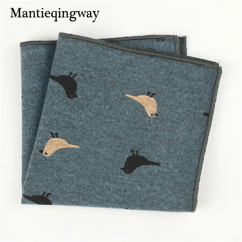 Mantieqingway Повседневное Животные Pattern Pocket Square платок для мужской костюм хлопка 24*24 см платок грудь Полотенца Hanky