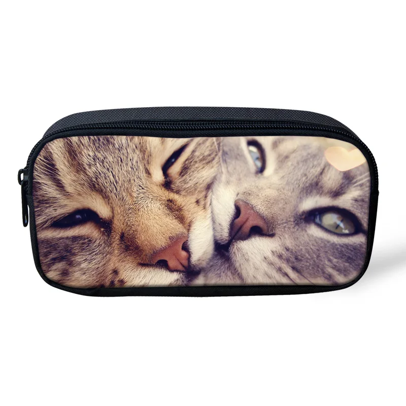 

FORUDESIGNS 3D Cat Animal Women Cosmetic Case Female Make Up Bags Student Pen Pencil Case Pen Box Holder School & Office Supply