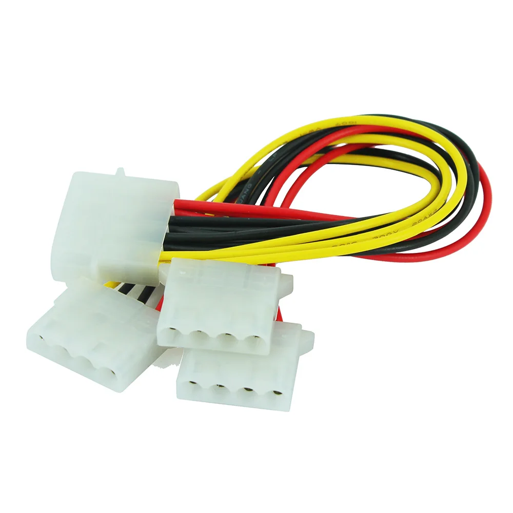 4pin IDE сплиттер питания 4Pin Molex штекер в 3 порта Женский кабель адаптер