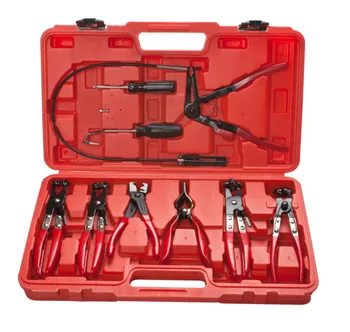 

9Pcs Car Repairs Bent Nose Hose Clamp Pliers Tubing Pliers Flexible Wire Hose Clip Pliers Oil Seal Screwdriver Hand Tools Set