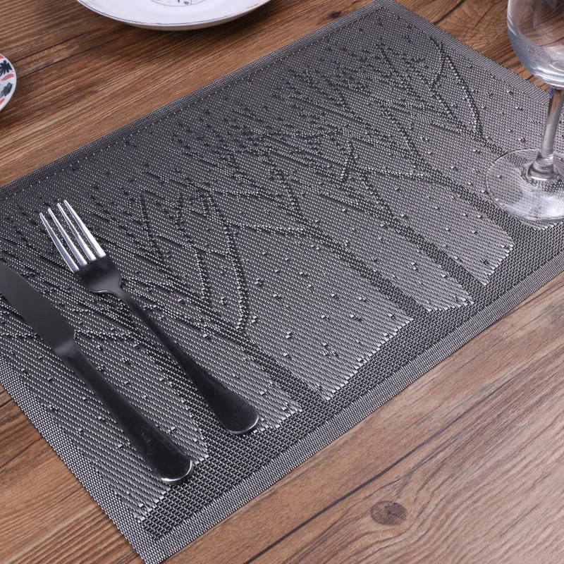 

PVC Table Placemats Tree Dining Mat Placement Waterproof Coaster Heat Insulation Pad Dish Cup Place Mat Kitchen Tool For Table