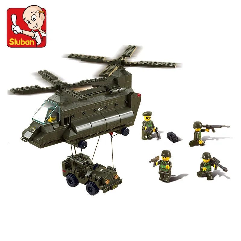 Sluban model building kits compatible with font b lego b font city plane 637 3D blocks