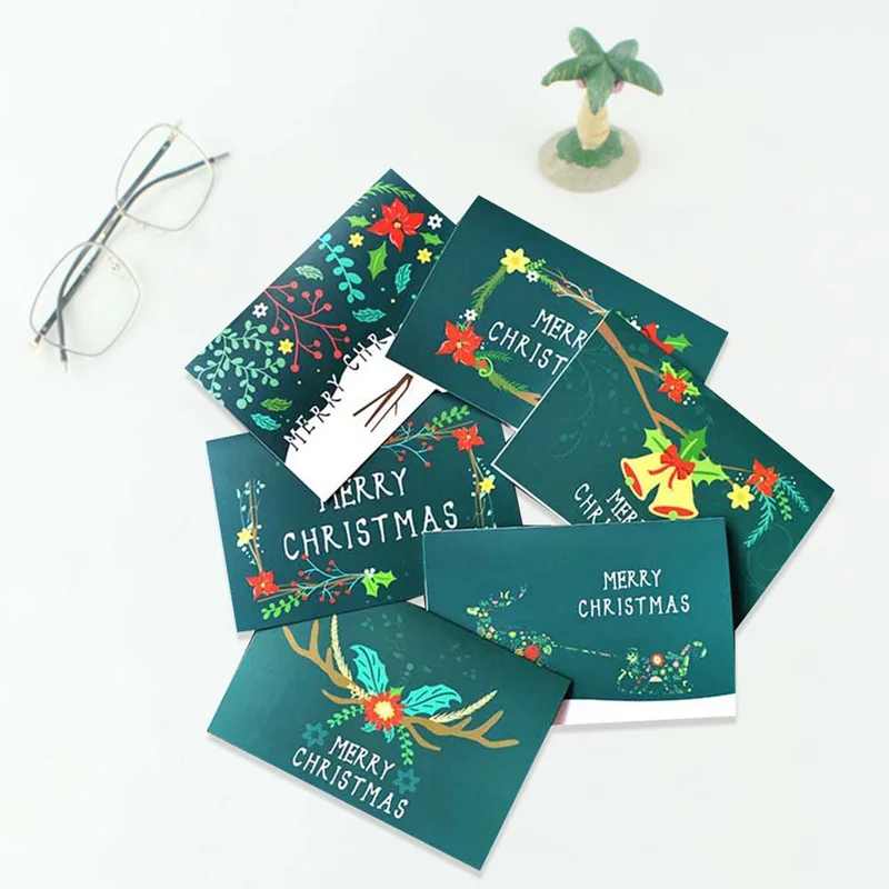 

Christmas Series Card Wit Envelope New Year Greeting Card Message Card Gift Card Mini Santa Claus Merry Christmas Postcards