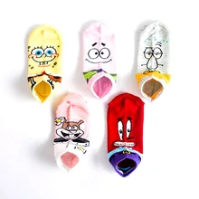 Носки с рисунком осьминога из губки женские Забавные милые короткие белые женские хлопковые корейские короткие классные носки с животными