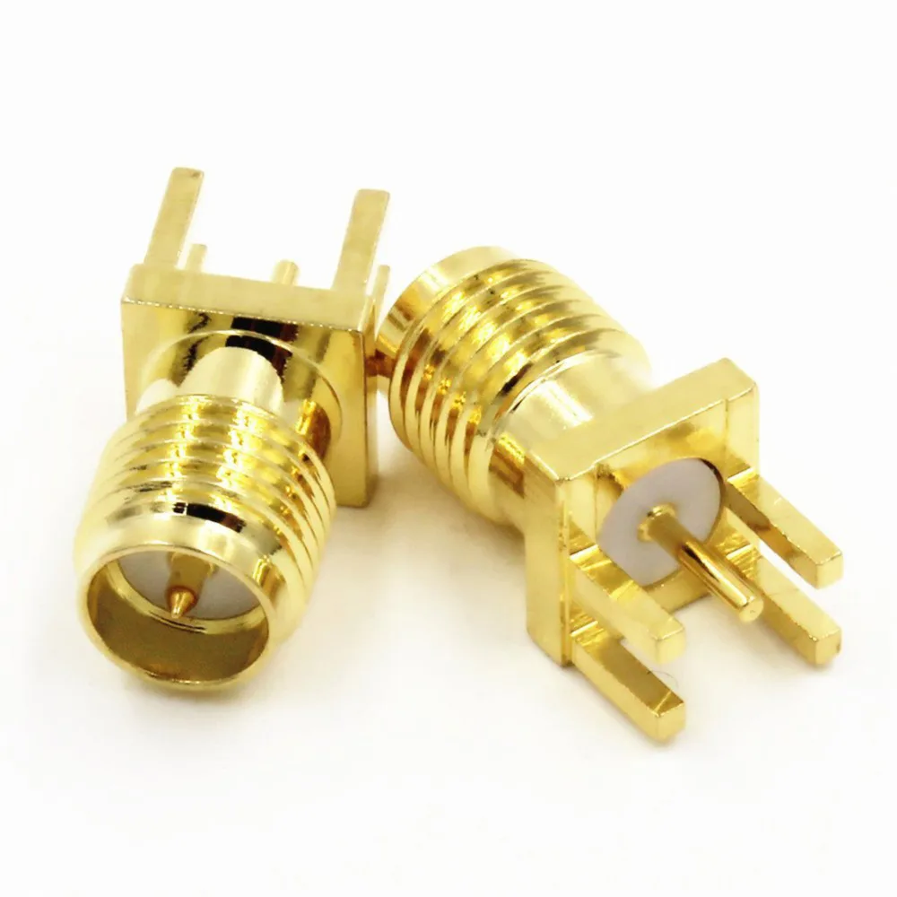 

ALLISHOP Edge Mount PCB Board Receptacle RP-SMA Female Straight Connector Adapter Coax Coaxial #Rocheuk#