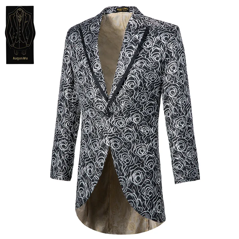 Men's single button tuxedo suit two-piece suit (jacket + pants) men's fashion slim jacquard suit support custom