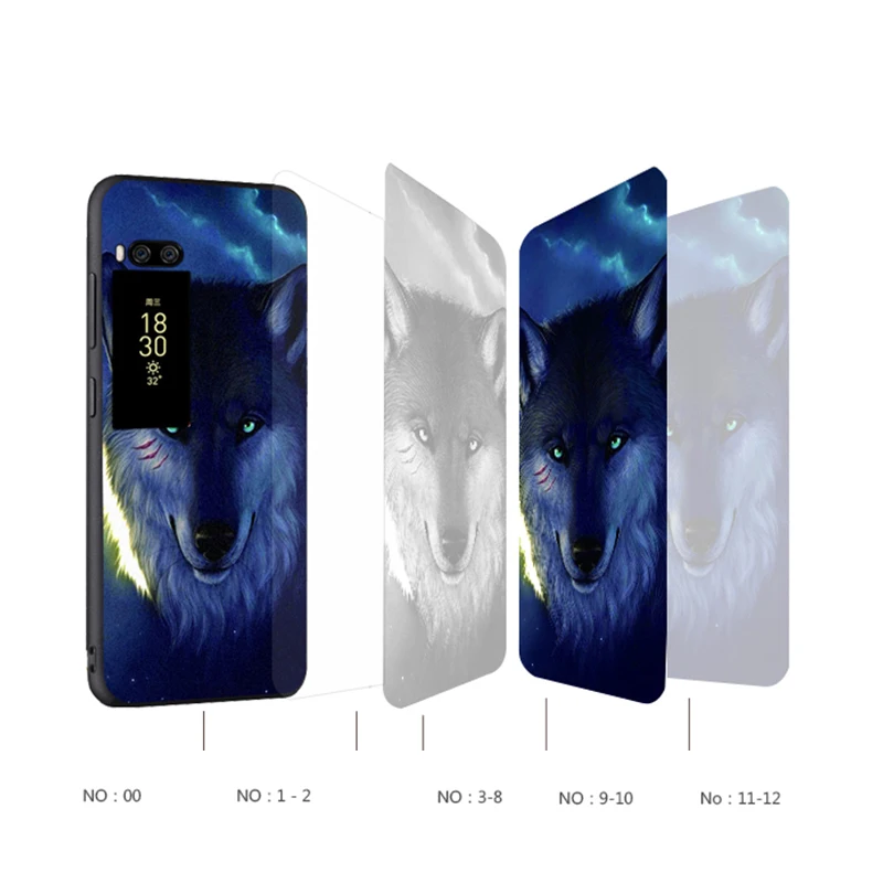 Meizu pro 7 plus Case Original Cover for Meizu pro 7 plus Case bag Cover Skin Wolf Fish Skull pro7 plus Fundas 100% BiNFUL 3