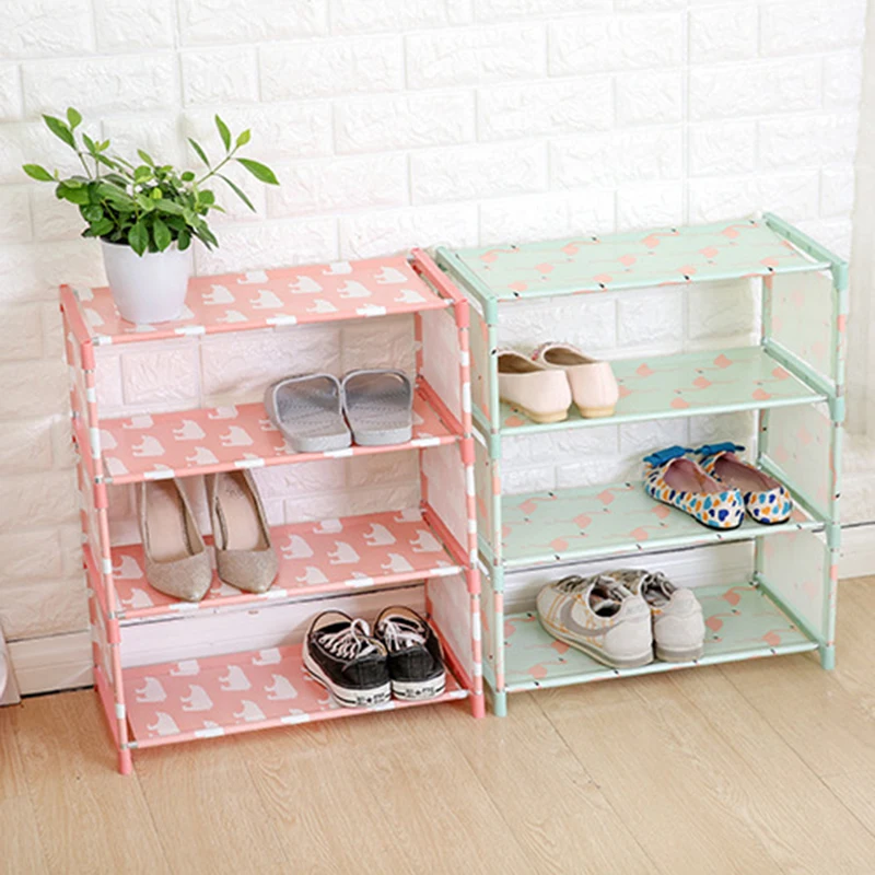 Simple Multi-layer Stainless Steel Storage Bag Shoe Rack Organizer Storage Stand for Footwear Shoemaker Box Dorm Room Livingroom