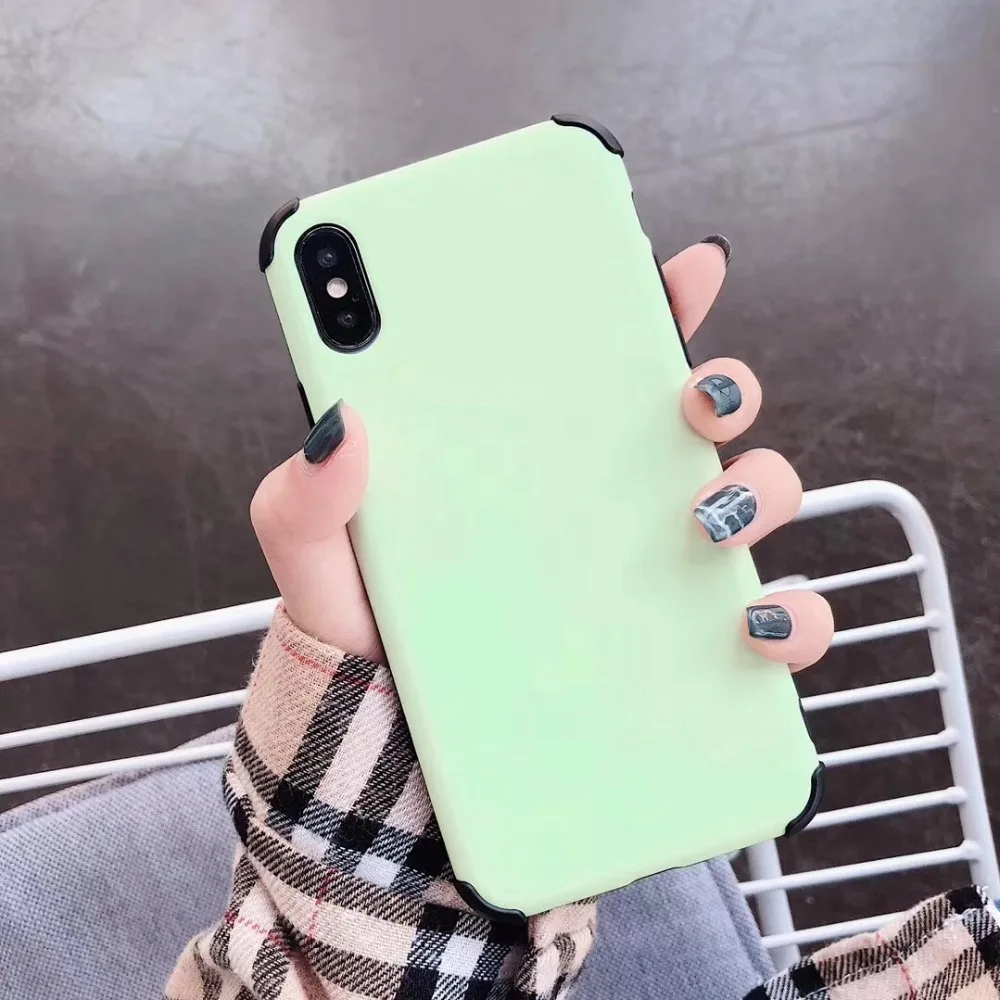 Case For iPhone Xr X Xs Max Cover Korean Candy Color Soft Silicone Shockproof Phone Cases For iPhone X Xs 7 8 Plus 6S Plus Coque (11)