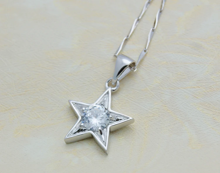 Женское ожерелье из серебра 925 пробы с цирконом|necklace silver necklace|silver pendant necklacestar |