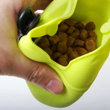 Силиконовая сумка для лакомства собаки, карманная сумка для еды, закуска, поясная сумка для тренировок на открытом воздухе, подвесная сумка на ремне, автоматически закрывающаяся