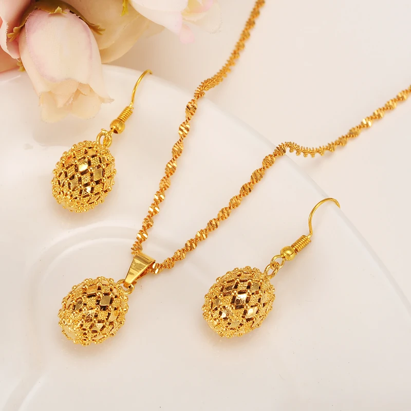 Bangrui комплект ювелирных изделий из бисера ожерелье и кулон браслет серьги золотой цвет цепи для женщин Романтический подарок Африканский набор арабский