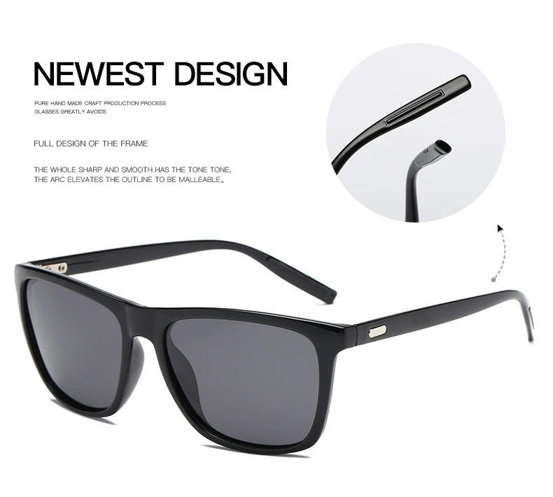 Поляризованные солнцезащитные очки унисекс, квадратные Винтажные Солнцезащитные очки, известный бренд, солнцезащитные очки HD, зеркальные солнцезащитные очки, очки для вождения, S6197