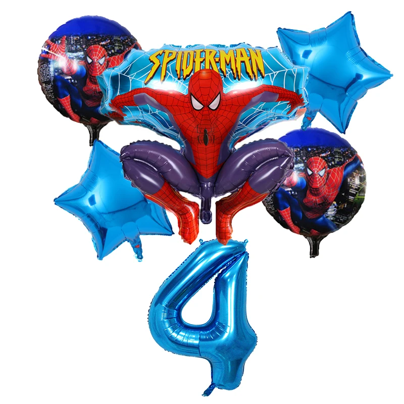 6 шт./лот шары с изображениями Человека-паука 40 дюймов Количество воздушных шаров набор Человек-паук вечерние надувные гелиевые фольгированные шары украшения на день рождения