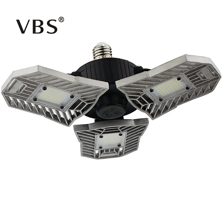 

60W Led Deformable Lamp Garage Light E27 LED Bulbs 220V Portable Spotlight Home Lighting High Intensity Parking Warehouse