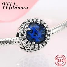 925 Стерлинговое Серебро новинка из тёмно-синего хрусталя циркон модная женская бижутерия изготовление подходит Pandora Подвески Браслет