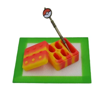 

26ml 4+1 Non Stick Silicone oil concentrate Container Dab wax Jar+Slick oil Bho Dabber Curving tool+Baking Silicone pad or mat
