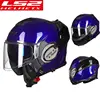 Casco abatible de motocicleta para hombre y mujer, protector de cabeza modular multifunción con escudo doble, capacidad LS2, FF399, volteable hacia arriba, nuevo ► Foto 3/6