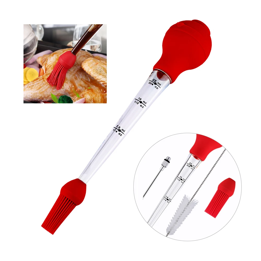 Basters Includes 4 Pieces Meat Baster and 4 Pieces Cleaning Brushes for