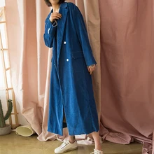 Новинка года. Осенне-зимнее женское пальто. Свободное простое одноцветное пальто с отложным воротником. Винтажное длинное пальто