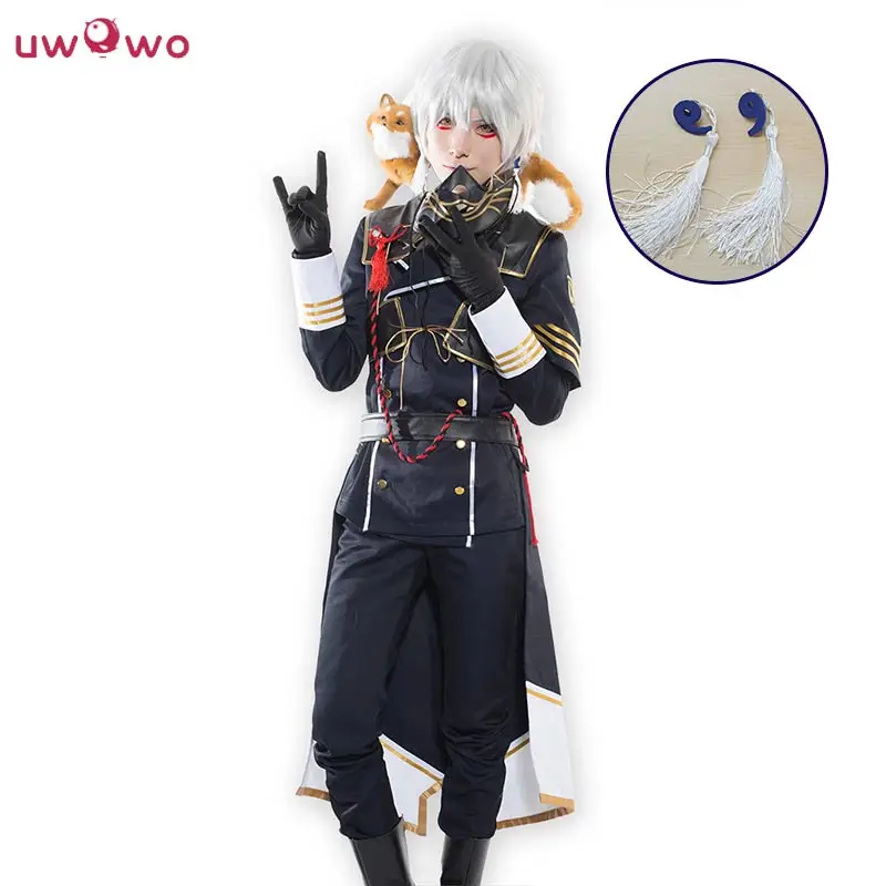 UWOWO костюм для косплея nakigitsune Touken Ranbu онлайн крутой костюм из полиэстера с галстуком перчатки и маска Touken Ranbu костюм для косплея nakigitsune для мужчин - Цвет: Cos eardrop