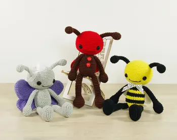 

crochet Bee or Butterfly or Ladybug - Long-legged insects - Amigurumi