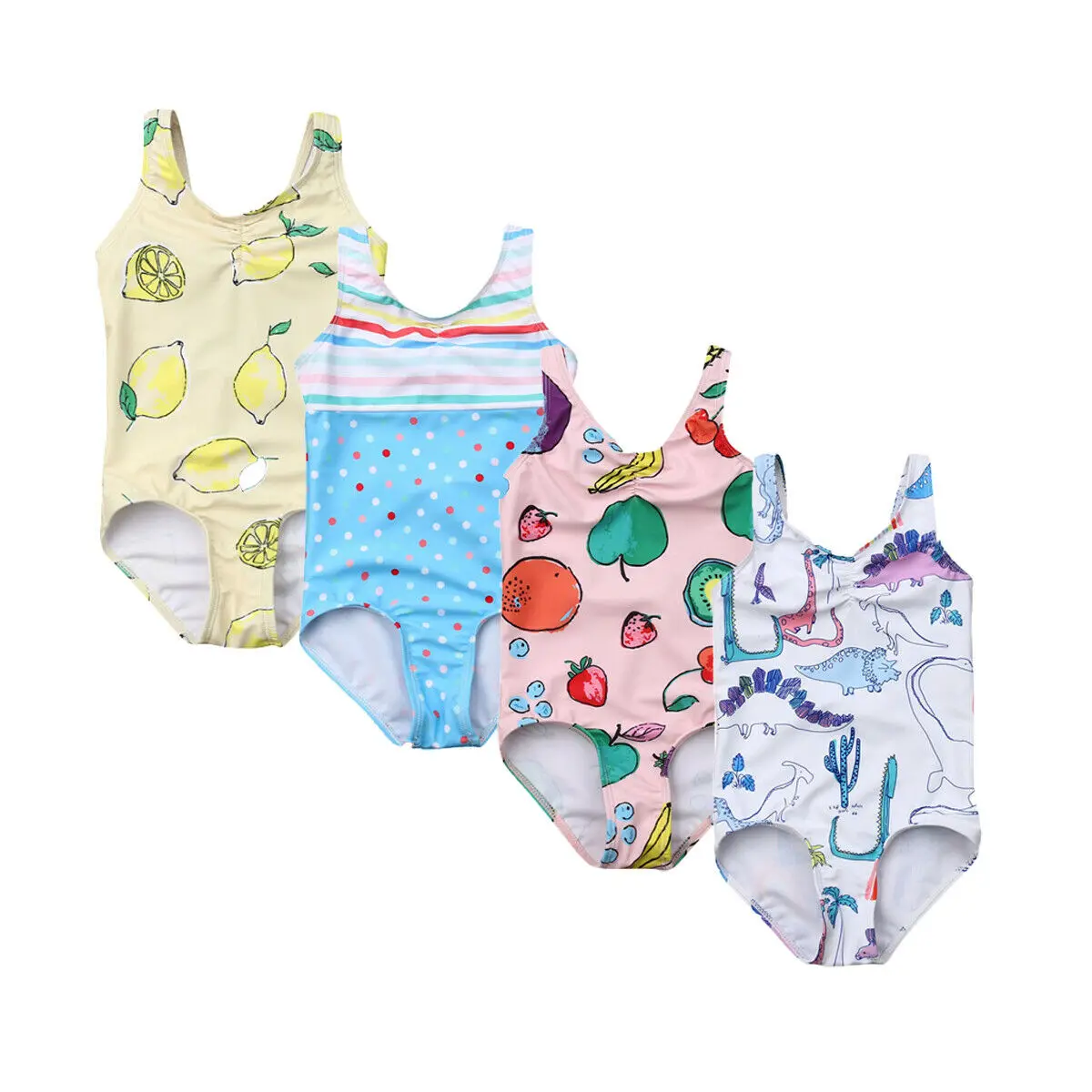 

0-5T Super Cute Baby Girls One-piece Cartoon Swimsuit Little Girl Bikini Set Swimwear Swimsuits Bathing Suit Swimming Clothing