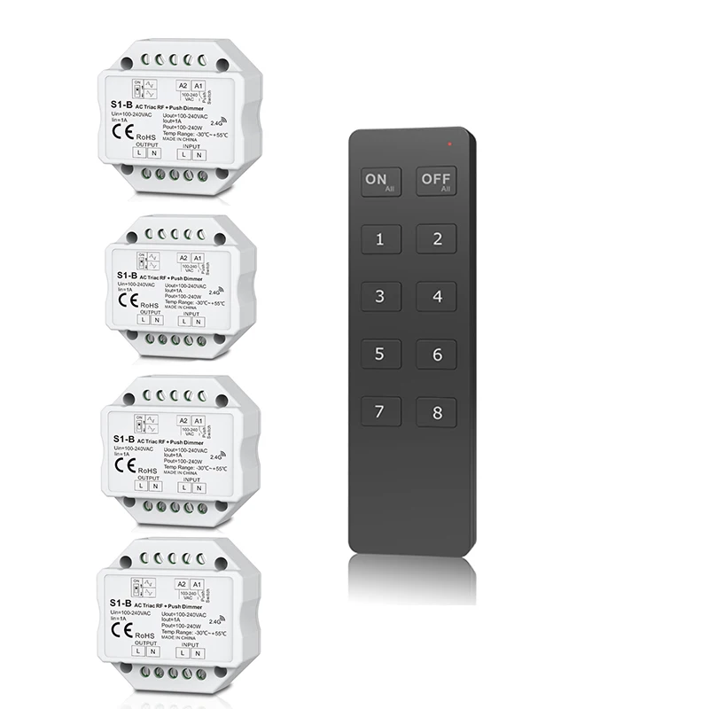 Новинка светодиодный диммер Triac S1 B AC 100 240 В вход 2 4 ГГц радиочастотный