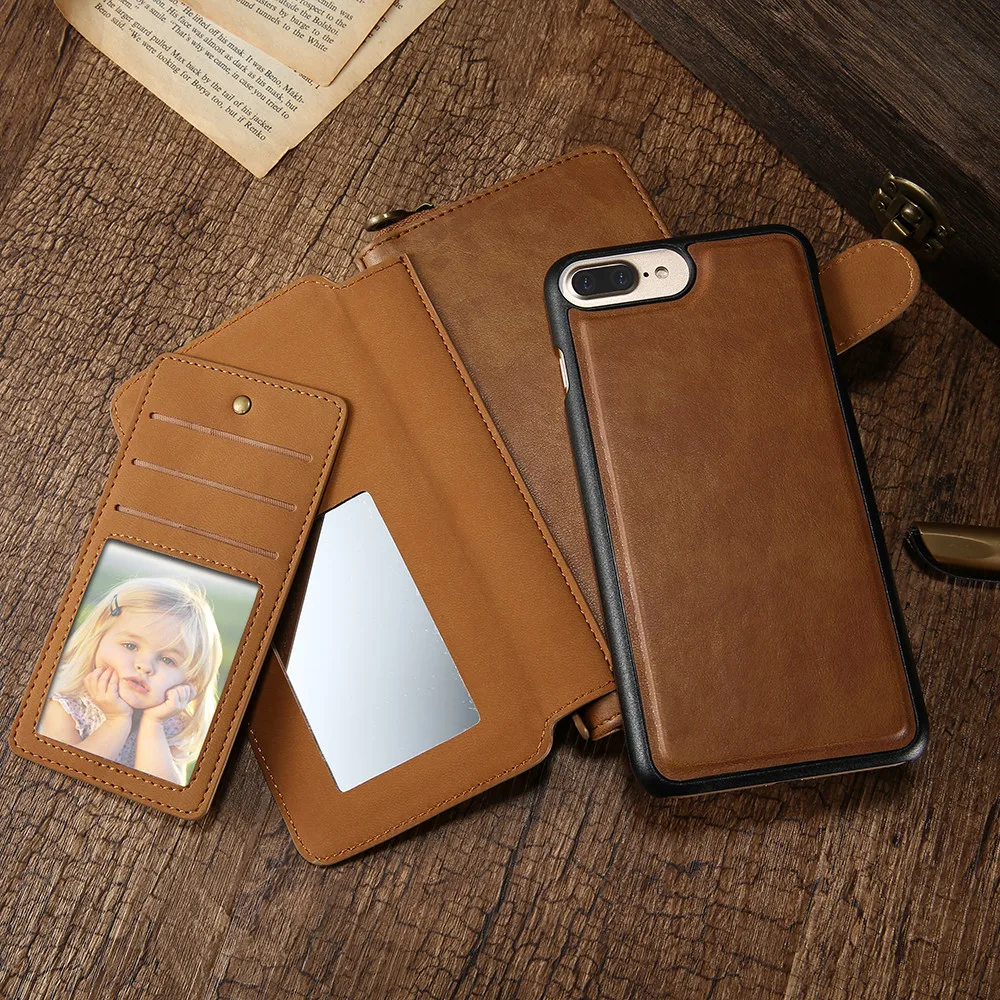 FLOVEME кожаный чехол-кошелек для телефона для iPhone X 7 8 plus, чехол для визитных карточек, подставка для мобильного телефона, чехол для телефона для iPhone 6 6s plus