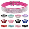 Bling Rhinestone Puppy Cat Collars Adjustable Leather Bowknot Kitten Collar For Small Medium Dogs Cats Chihuahua Pug Yorkshire ► Photo 1/6
