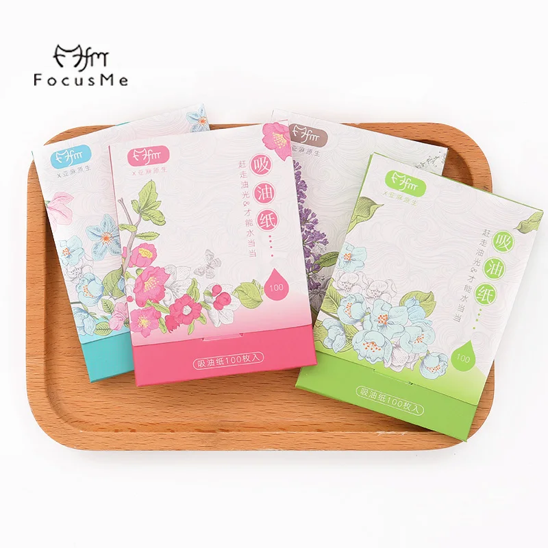 FM 100pcs Cute Tissue Papers Makeup Cleansing Oil Absorbing Face Paper
