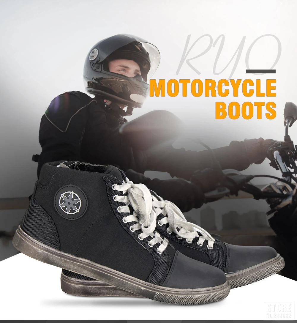 RYO/Мужские ботинки в байкерском стиле; Уличная Повседневная обувь для езды на мотоцикле; ботинки для мотокросса; дышащие байкерские ботинки; Защитное снаряжение