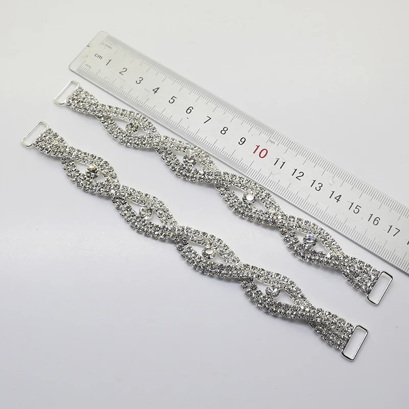 

New Sale Prices 2pcs/lot 170mm Rhinestones Bikini Buckles Swimwear Connection Bra Decorative Diamond Chain Crystal Bodybuilding