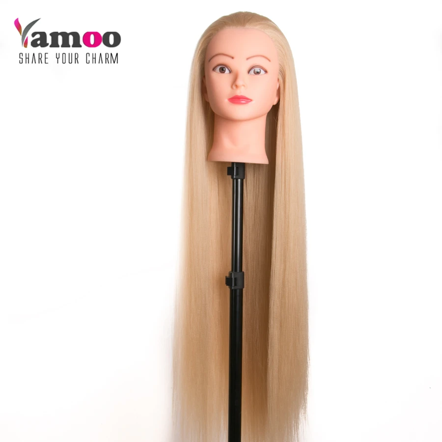 

Профессиональный манекен головы для парикмахерских, 80 см, очень длинные волосы яки, женский манекен для причесок, тренировочная голова-манекен для укладки