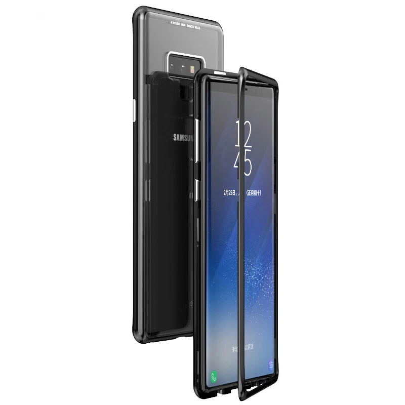 CHYI 360 Magnetic Metal Case for Samsung Galaxy S10 5G S9 S8 Plus Note 10 9 8 Tempered Glass Back Cover for Samsung A50 A20