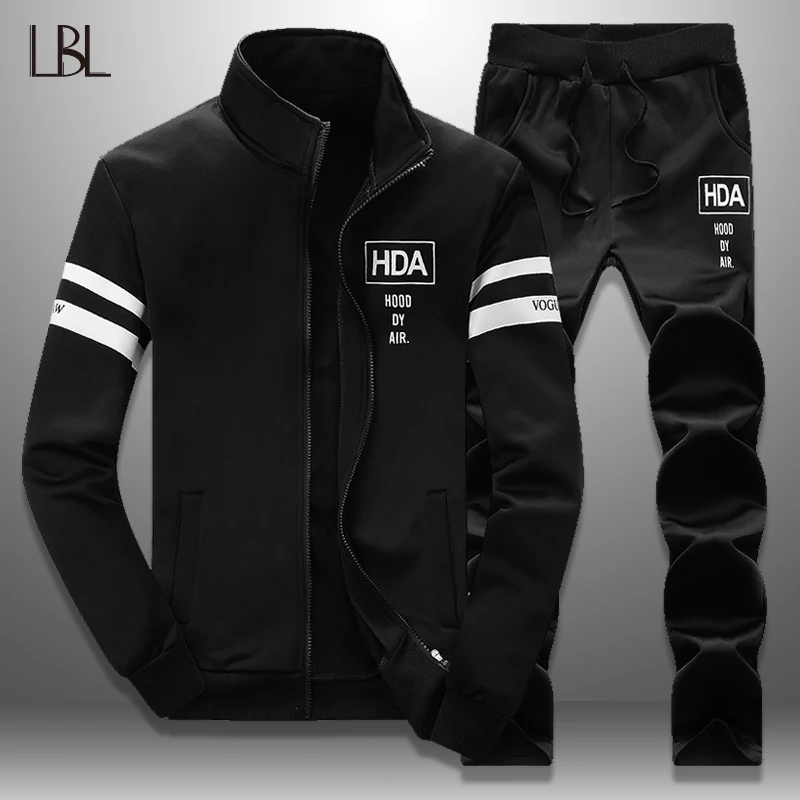 

LBL Sweatshirt Men Tracksuit Streetswear Mens Sweat Suits Stand Collar Jacket Two Piece Set Man New Zipper Hoodie Brand Clothing