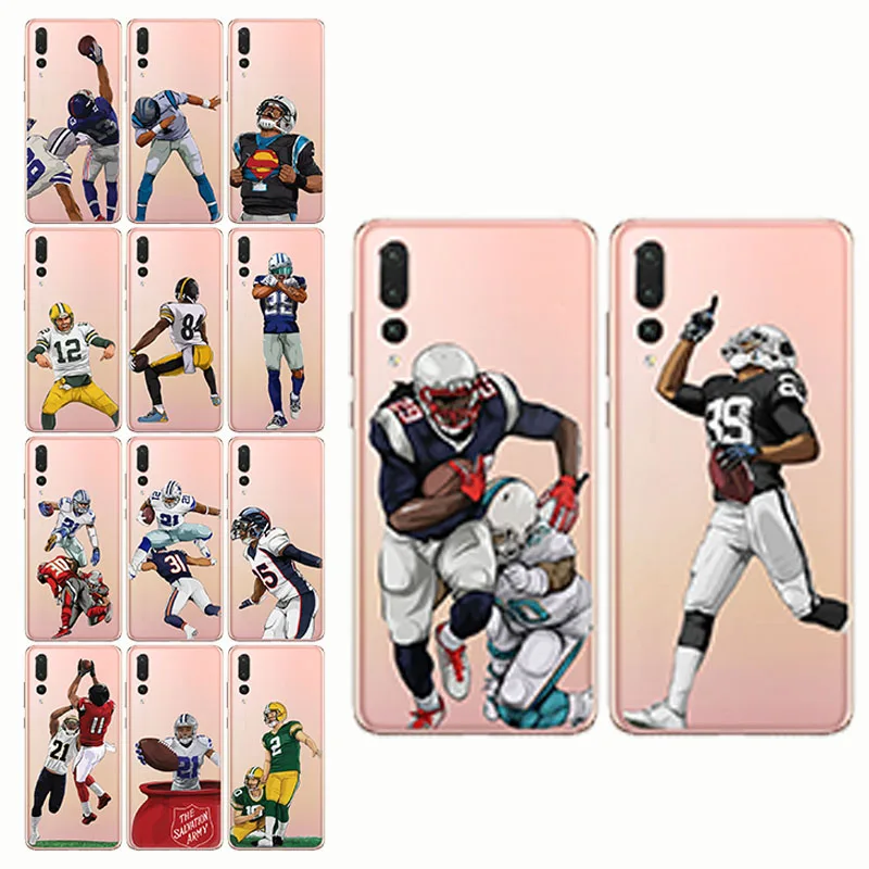 

American Football Odell Beckham Jr Cam Newton Terrific soft silicone phone case for huawei p8 p9 p10 p20 lite plus
