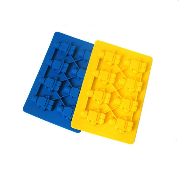 

Free shipping 1pcs food grade Silicone Lego Robot DIY Ice Cube Ice Box Chocolate Molds Jelly Molds Candy Cake Mould Bakeware