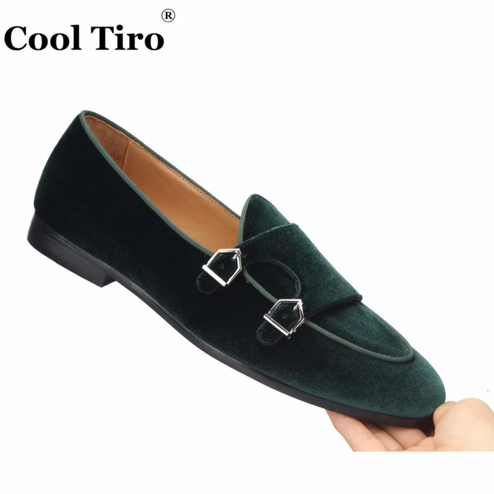 Green Velvet Double-Monk Belgian Loafers  (12)