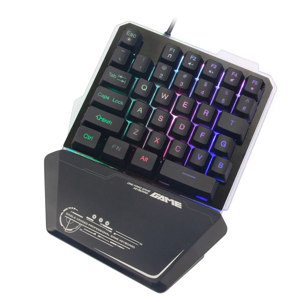 

New Wrist Rest Design G40 Wired Gaming Keypad Black Mixed Light 35 Keys Ergonomic One-handed Keyboard For PUBG/ LOL Gamer