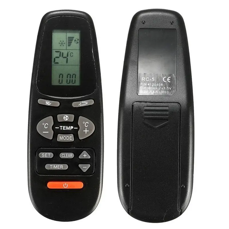 

1pc New Replacement Air Conditioner Remote Control Black High Quality Remote Controller Suitable For Electra RC 5