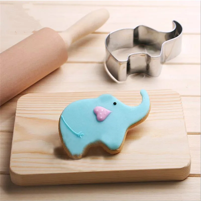 

1PC/Lot Stainless Steel Animal Elephant Cookie Cutter Dough Pastry Fruit Chocolate Decorating Mold DIY Kitchen Baking Moulds