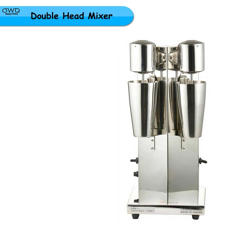 

1pc 220V 50W Commercial Stainless Steel Milk Shake Machine Double Head Mixer Blender Make Milks Foam Milkshake Bubble Machine