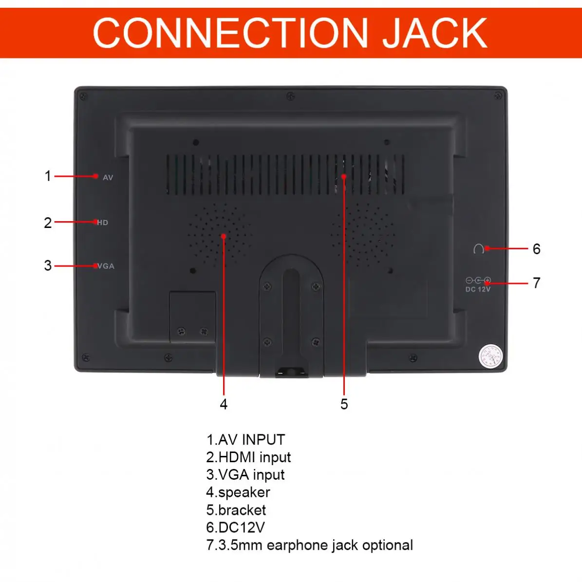 7 дюймов ips 12V 1024*600 TFT lcd цветной многофункциональный автомобильный подголовник монитор Поддержка HDMI/VGA/AV/беспроводной мобильный телефон Зеркало Ссылка