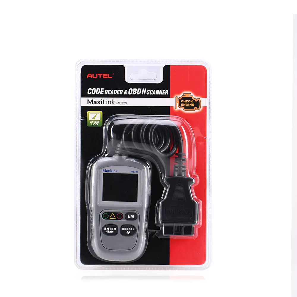 Autel MaxiLink ML329 автоматический OBD 2 считыватель кодов OBD2 сканер считывающий чистый DTC