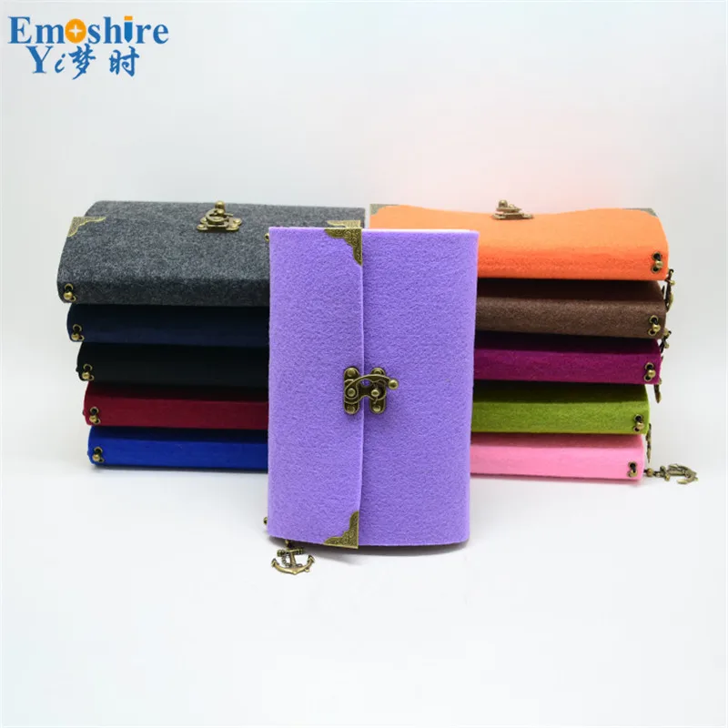 Emoshire A5 Medium felt loose-leaf loose-leaf Notepad Diary creative hand-made felt the custom logo (1)