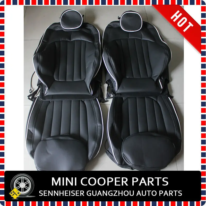 

Brand New Imported PU Material White Brim Black Color Mini Ray Style seat cover for Mini Cooper R56 R58 R60 F55 (4 Seats/set)