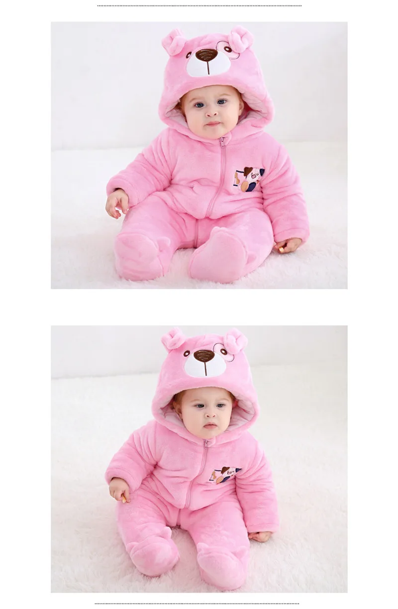 0-3 Years Old Infants New Baby Boy Rompers Baby Girl Winter Thick Flannel Two Color Pet Dog Cotton Clothes Children's Clothing14