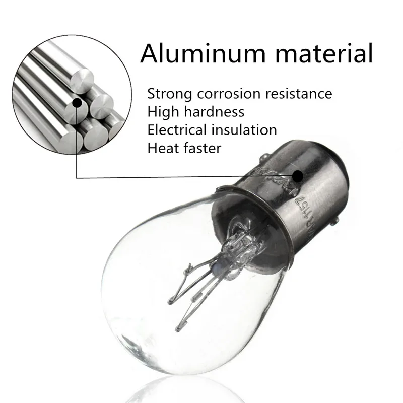 Горячие 10 шт 380 BAY15D 1157 21/5 W натуральный белый Стекло с двойной нитью накала теплый белый автомобиль DRL стоп-сигналы галогенная лампа DC 12 V